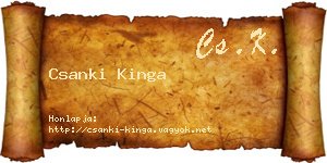 Csanki Kinga névjegykártya