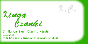 kinga csanki business card